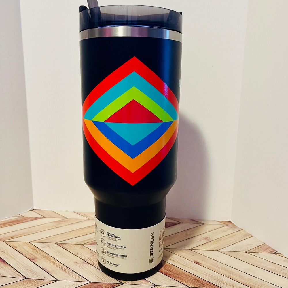 Stanley Quencher H2.0 Tumbler 40oz Hyper Geo Design Handle Straw Aztec Geometric - Picture 4 of 8